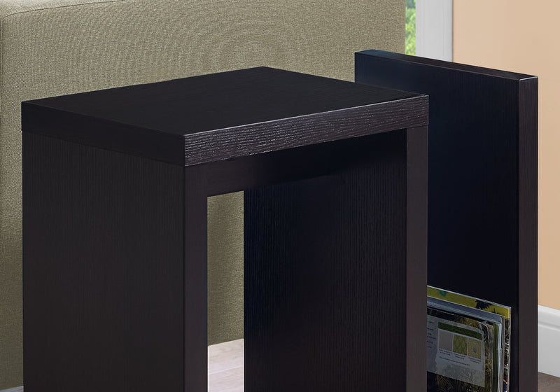 Espresso S-Shaped Narrow Accent Table