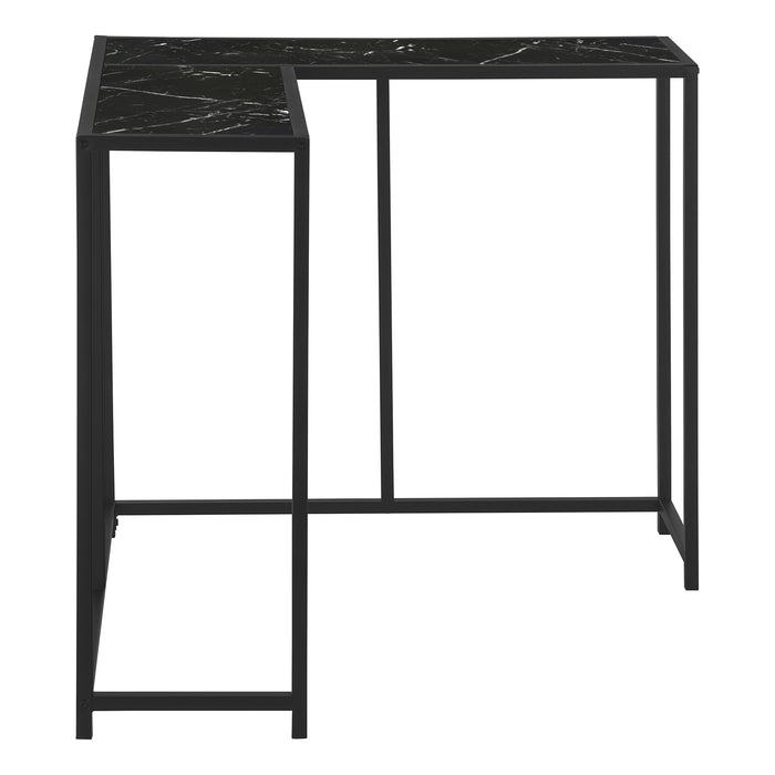 Black Marble-look Black Console Table