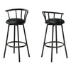 Swivel Black Metal Bar Stool - Set of 2