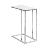 Chrome Metal with Frosted Tempered Glass Accent Table