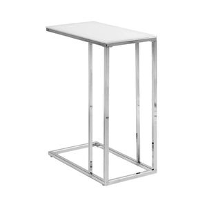 Chrome Metal with Frosted Tempered Glass Accent Table