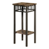 Espresso Marble Bronze Metal Accent Table