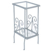 Silver Metal with Tempered Glass Accent Table
