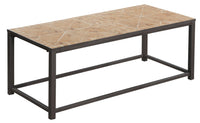 Terracotta Tile Top Hammered Brown Coffee Table