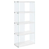 Glossy White with Tempered Glass Bookcase