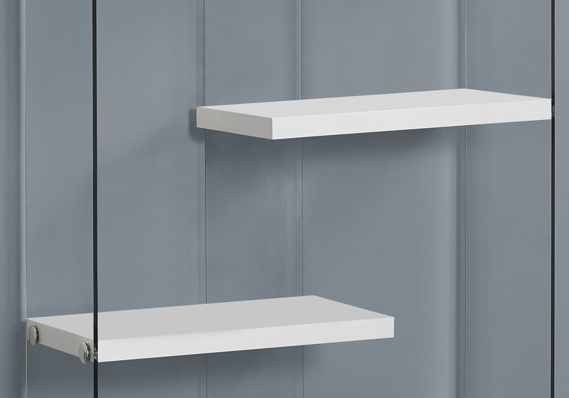 Glossy White with Tempered Glass Bookcase