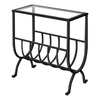 Black Metal with Tempered Glass Accent Table