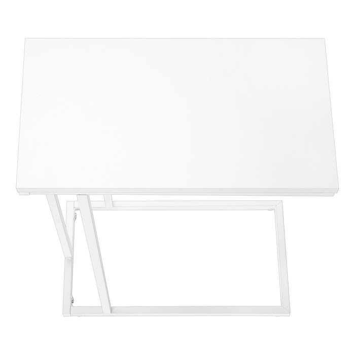 White White Metal Accent Table