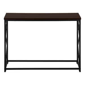 Espresso Black Metal Hall Console Accent Table