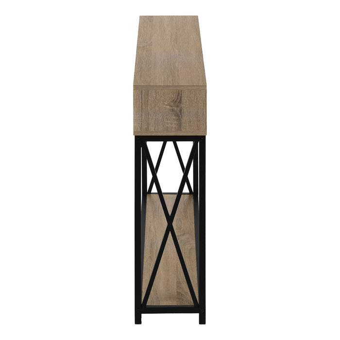 Taupe Black Metal Hall Console Accent Table