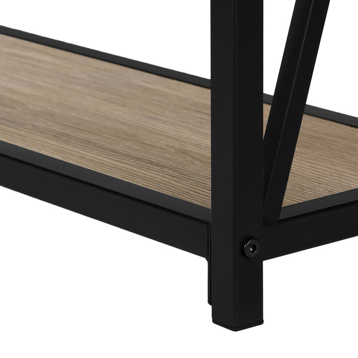 Taupe Black Metal Hall Console Accent Table