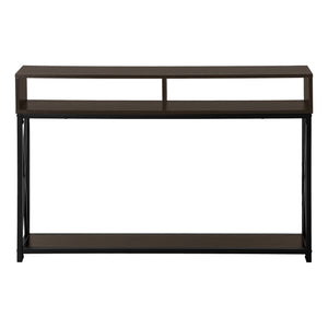 Espresso Black Metal Hall Console Accent Table