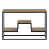 Dark Taupe Wood-look Black Metal Console Table