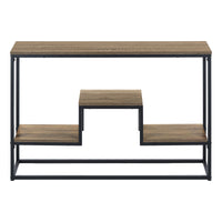 Dark Taupe Wood-look Black Metal Console Table