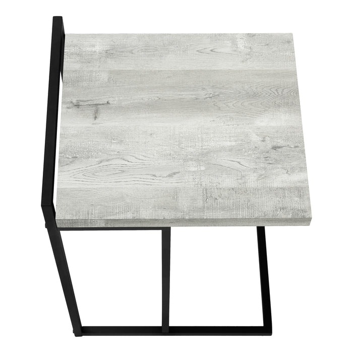 Reclaimed Wood-look Black Metal Side Table