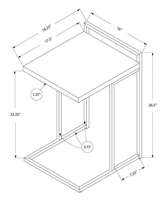 Espresso Black Metal Side Table