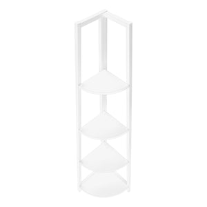 White White Metal Corner Etagere Bookcase