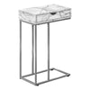 White Marble-look   Silver Side Table