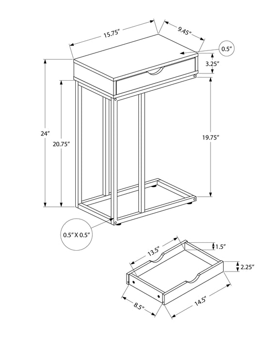 Black Silver Side Table