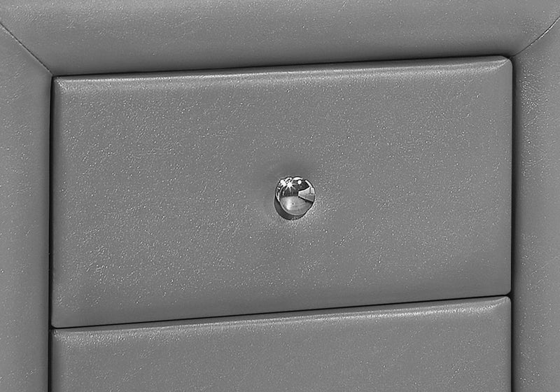 Grey Leather-look Bedroom Nightstand