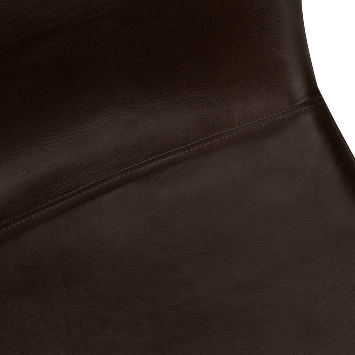 Curved Backrest Brown Leather-look Black Bar Stool
