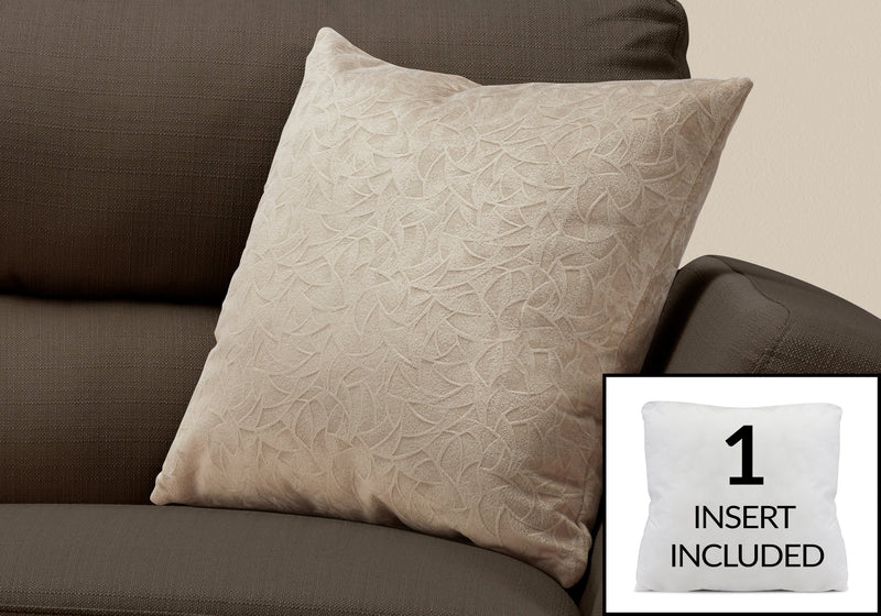 Taupe Floral Velvet 1pc Pillow