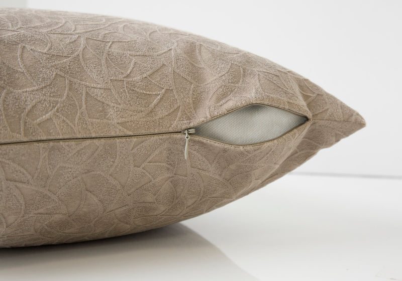 Taupe Floral Velvet 1pc Pillow