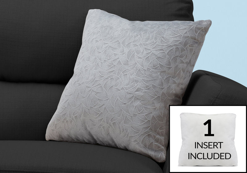 Light Grey Floral Velvet 1pc Pillow
