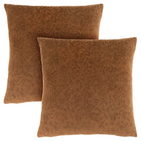 Light Brown Floral Velvet 2pcs Pillow