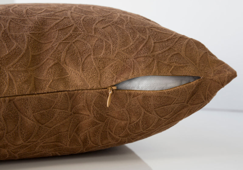 Light Brown Floral Velvet 2pcs Pillow