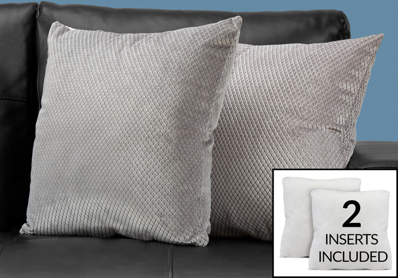 Silver Diamond Velvet 2pcs Pillow