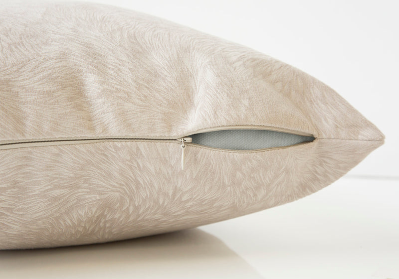 Light Taupe Feathered Velvet 1pc Pillow