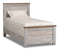 Kaia Panel Bed for Kids, Whitewash - Twin Size 