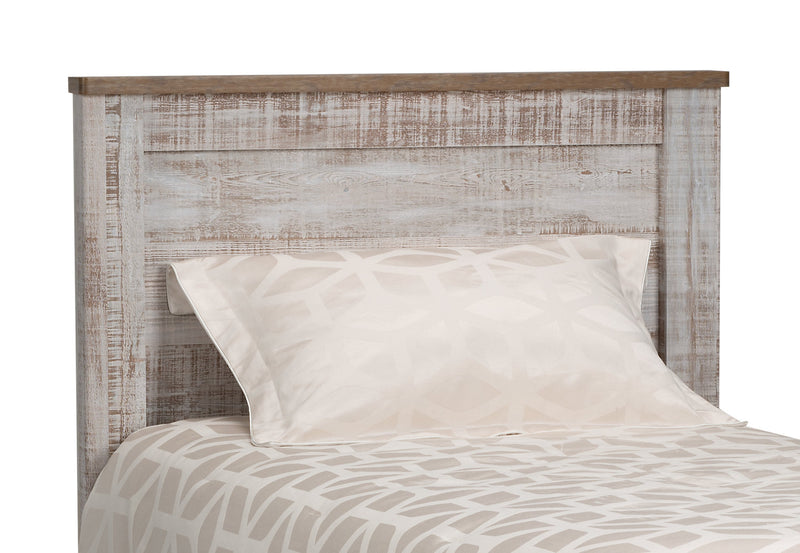 Kaia 5pc Bedroom Set with Panel Bed, Dresser & Mirror for Kids, Whitewash - Twin Size