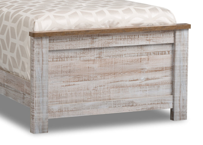 Kaia 6pc Bedroom Set with Panel Bed, Dresser, Mirror & Nightstand for Kids, Whitewash - Twin Size
