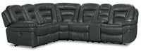 Leo 6-Piece Leath-Aire® Fabric Power Reclining Sectional - Grey 