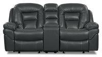 Leo Leath-Aire® Fabric Reclining Loveseat - Grey 