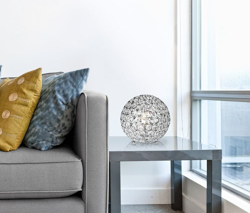 Elegant Designs Crystal Ball Sequin Table Lamp Chrome