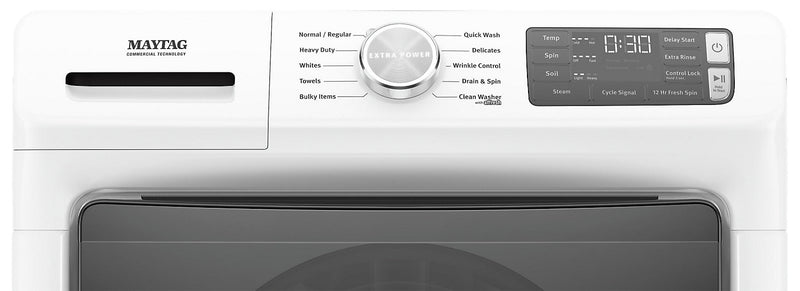 Maytag Front-Load 5.2 Cu. Ft. Washer with Extra Power and 7.3 Cu. Ft. Gas Dryer – White