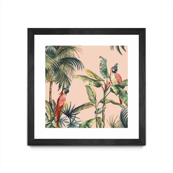 \"Tropicano Ii\" Matted and Framed Black 30x30 Wall Art