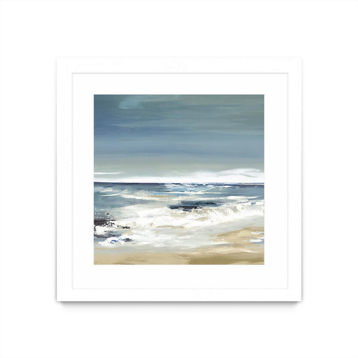 \"East Coast Ii\" Matted and Framed White 30x30 Wall Art