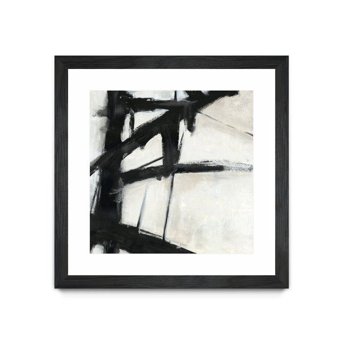 \"Construction Ii\" Matted and Framed Black 36x36 Wall Art