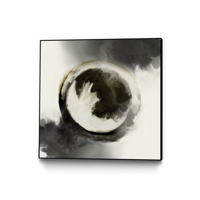 \"Smokey Circumference\" Canvas Framed Black 20x20 Wall Art