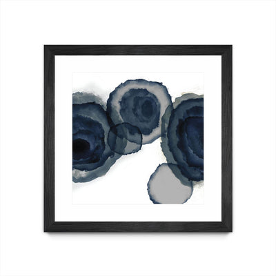 "Blotted Ink Ii" Matted and Framed Black 30x30 Wall Art