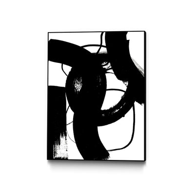 "Blackthoroughfares Ii" Canvas Framed Black 18x24 Wall Art