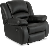 Toreno Genuine Leather Rocker Recliner - Black 