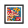 \"Spring Bouquet V31\" Matted and Framed Black 30x30 Wall Art