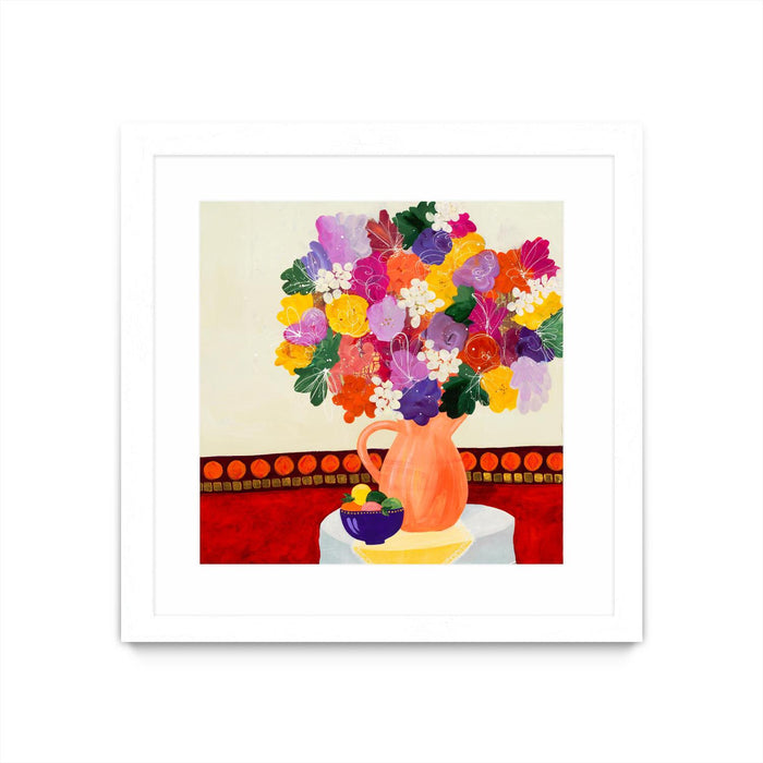 \"Taking In The Love\" Matted and Framed White 36x36 Wall Art