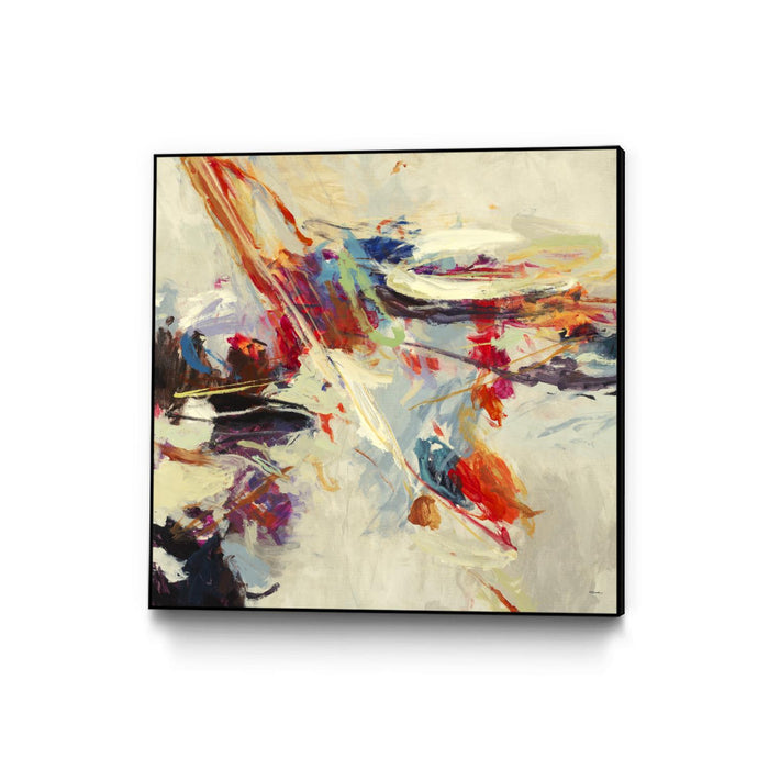 \"Positive Energy I\" Canvas Framed Black 20x20 Wall Art