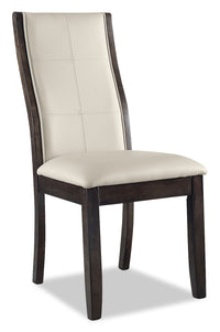 Tyler Dining Chair with Vegan-Leather Fabric, Wood - Taupe 